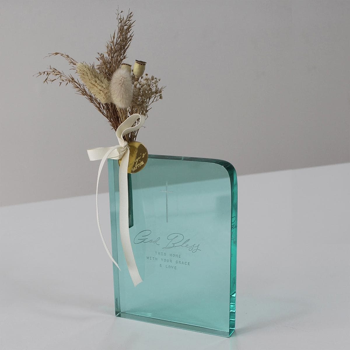 Green Acrylic Soliflore with customized message